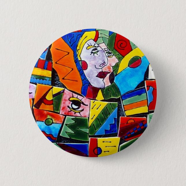 Macaron Rond 5 Cm Bouton de griffonnages (Devant)