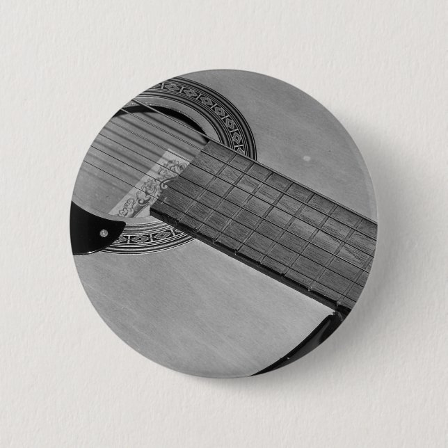 Macaron Rond 5 Cm Bouton de guitare (Devant)