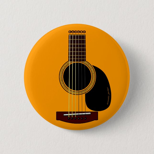 Macaron Rond 5 Cm bouton de guitare acoustique (Devant)