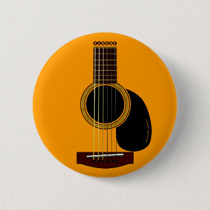 Macaron Rond 5 Cm bouton de guitare acoustique