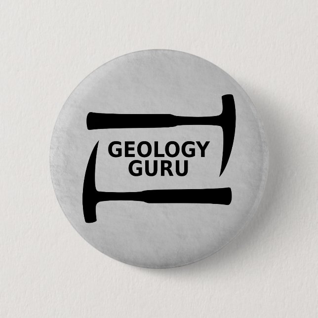 Macaron Rond 5 Cm Bouton de Guru de géologie (Devant)