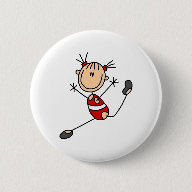 Macaron Rond 5 Cm Bouton de gymnaste de fille de bâton (Devant)