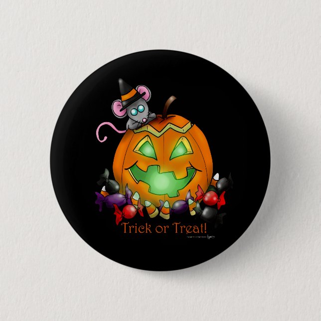 Macaron Rond 5 Cm Bouton de Halloween (Devant)