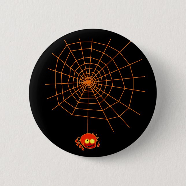 Macaron Rond 5 Cm Bouton de Halloween de toile d'araignée (Devant)