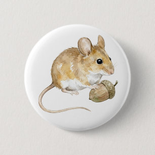 Macaron Rond 5 Cm Bouton de hamster à l'aquarelle mignon