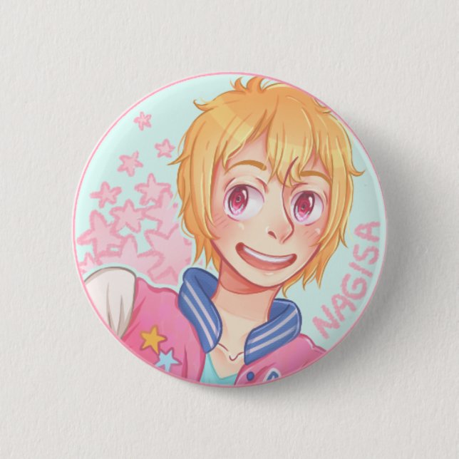 Macaron Rond 5 Cm Bouton de Hazuki Nagisa (Devant)