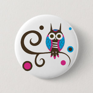 Macaron Rond 5 Cm Bouton de hibou