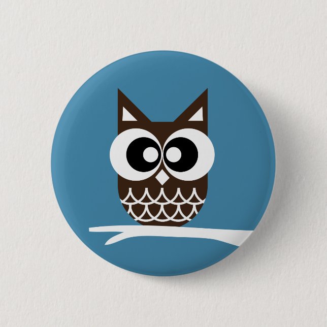 Macaron Rond 5 Cm Bouton de hibou (Devant)