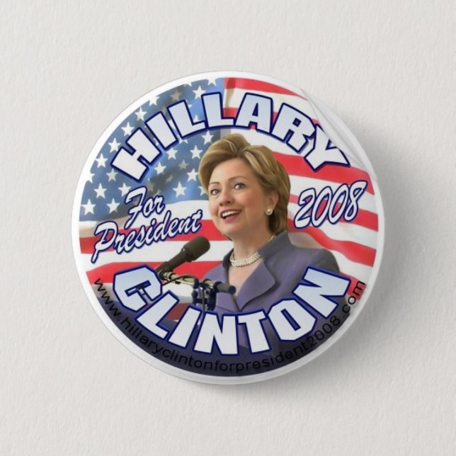 Macaron Rond 5 Cm bouton de hillary Clinton (Devant)