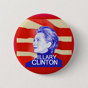 Macaron Rond 5 Cm Bouton de Hillary Clinton