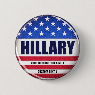 Macaron Rond 5 Cm Bouton de Hillary de vote