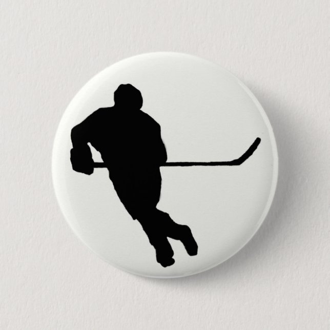Macaron Rond 5 Cm Bouton de hockey sur glace (Devant)