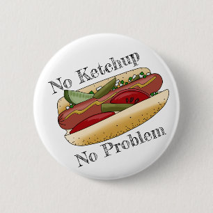 Macaron Rond 5 Cm Bouton de hot-dogs de Chicago