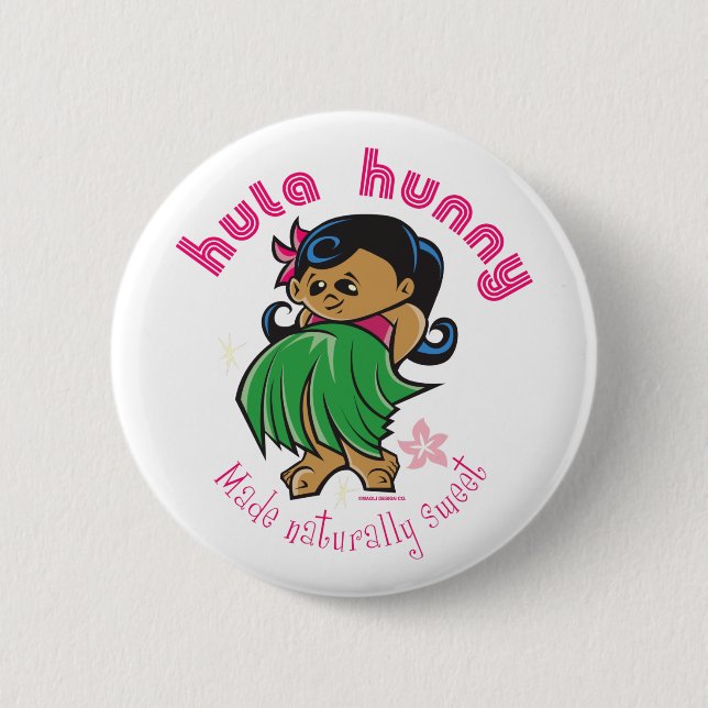 Macaron Rond 5 Cm Bouton de Hunny de danse polynésienne (Devant)