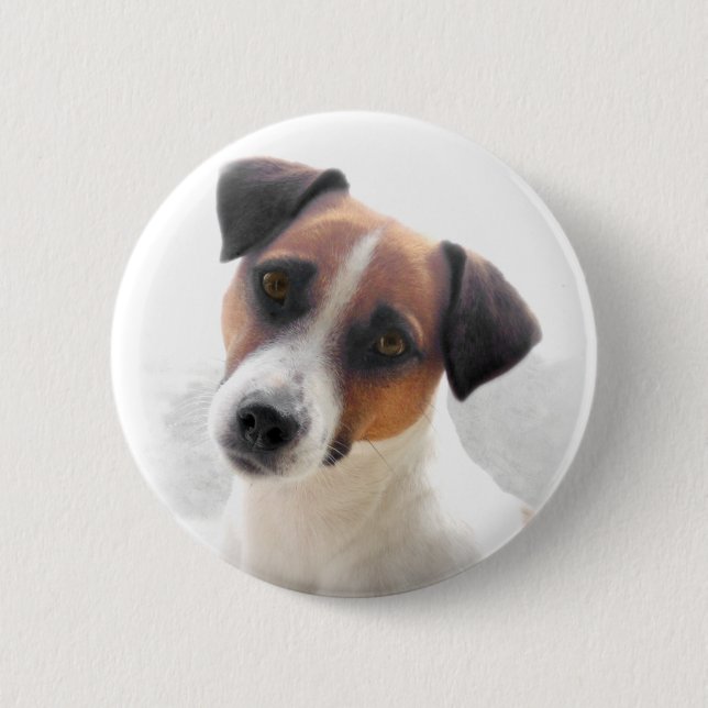 Macaron Rond 5 Cm Bouton de Jack Russell (Devant)