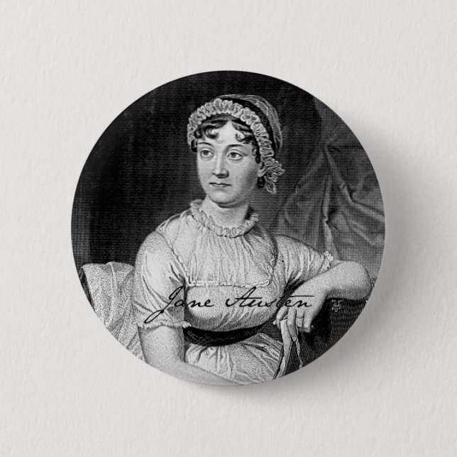 Macaron Rond 5 Cm Bouton de Jane Austen (Devant)
