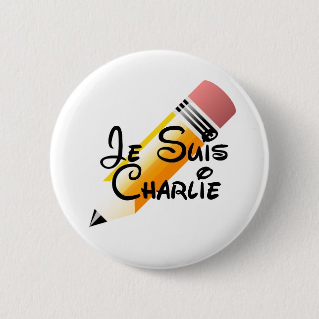 Macaron Rond 5 Cm Bouton de Je Suis Charlie (Devant)