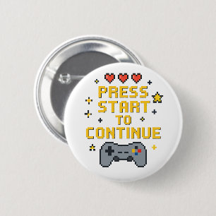 Macaron Rond 5 Cm Bouton de jeu en pixel art