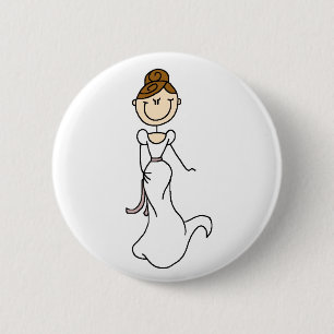 Macaron Rond 5 Cm Bouton de jeune mariée de brune