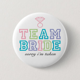 Macaron Rond 5 Cm Bouton de jeune mariée d'équipe