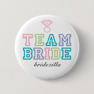 Macaron Rond 5 Cm Bouton de jeune mariée d'équipe