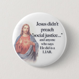Macaron Rond 5 Cm Bouton de justice sociale de Jésus