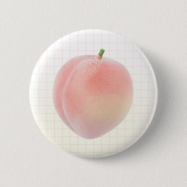 Macaron Rond 5 Cm Bouton de Kawaii de grille de pêche (Devant)