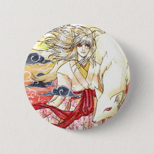 Macaron Rond 5 Cm Bouton de Kitsune