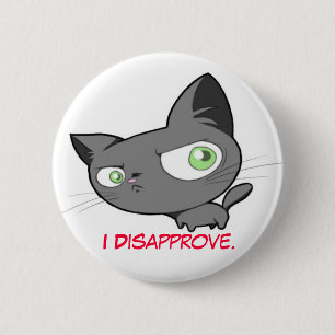 Macaron Rond 5 Cm Bouton de Kitty de désapprobation