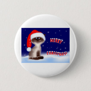 Macaron Rond 5 Cm Bouton de Kitty de Noël