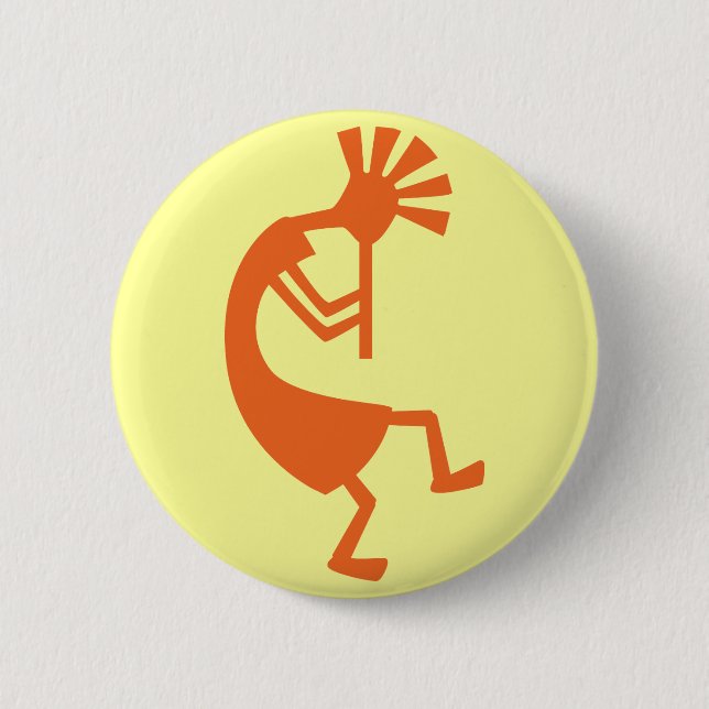 Macaron Rond 5 Cm Bouton de Kokopelli (Devant)