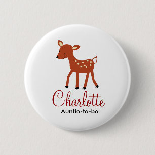 MACARON ROND 5 CM BOUTON DE LA BALISE NOM DU BABY SHOWER DU CERF DE 