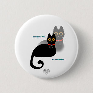 Macaron Rond 5 Cm Bouton de la broche de mème de chat noir