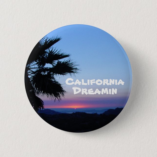 Macaron Rond 5 Cm Bouton de la Californie Dreamin (Devant)