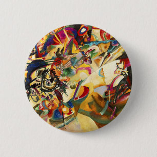 Macaron Rond 5 Cm Bouton de la composition VII en Kandinsky