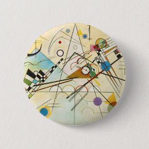 Macaron Rond 5 Cm Bouton de la composition VIII en Kandinsky