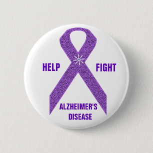 Macaron Rond 5 Cm Bouton de la conscience d'Alzheimer