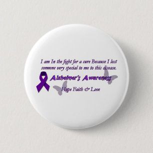 Macaron Rond 5 Cm Bouton de la conscience d'Alzheimer