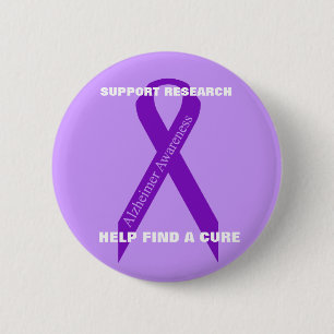 Macaron Rond 5 Cm Bouton de la conscience d'Alzheimer