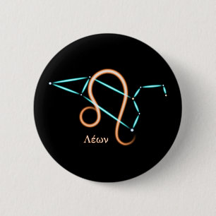 Macaron Rond 5 Cm Bouton de la constellation du zodiaque Lion