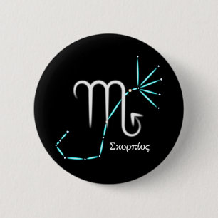 Macaron Rond 5 Cm Bouton de la constellation du zodiaque Scorpion