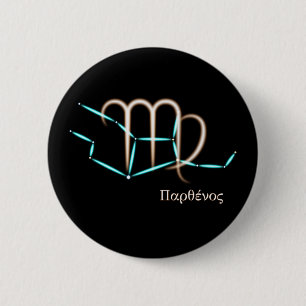 Macaron Rond 5 Cm Bouton de la constellation du zodiaque Vierge