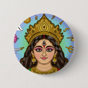 Macaron Rond 5 Cm Bouton de la déesse Durga