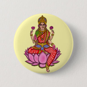 Macaron Rond 5 Cm Bouton de la déesse Lakshmi