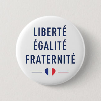Macaron Rond 5 Cm Bouton de la devise française Liberté Égalité Frat