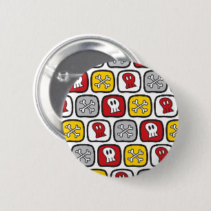 Macaron Rond 5 Cm Bouton de la faveur de l'enfant de crânes et d'os