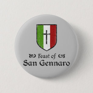 Macaron Rond 5 Cm Bouton de la Fête de San Gennaro
