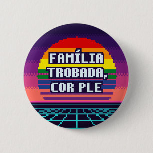 Macaron Rond 5 Cm Bouton de la fierté catalane Família Trobada, Cor