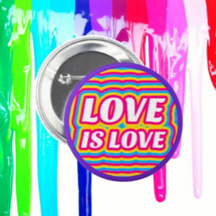Macaron Rond 5 Cm Bouton de la Fierté "L'amour est l'amour" - Anneau