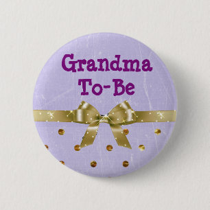 Macaron Rond 5 Cm Bouton de la lavande et du Baby shower d'or de gra